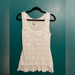 Max Studio Sheer White Tank Top-M